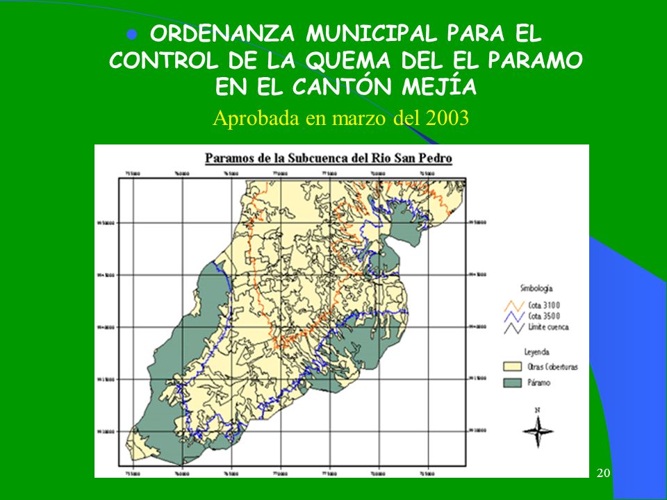 ORDENANZA MUNICIPAL PARA EL CONTROL DE LA QUEMA DEL EL PARAMO EN EL CANTÓN MEJÍA
