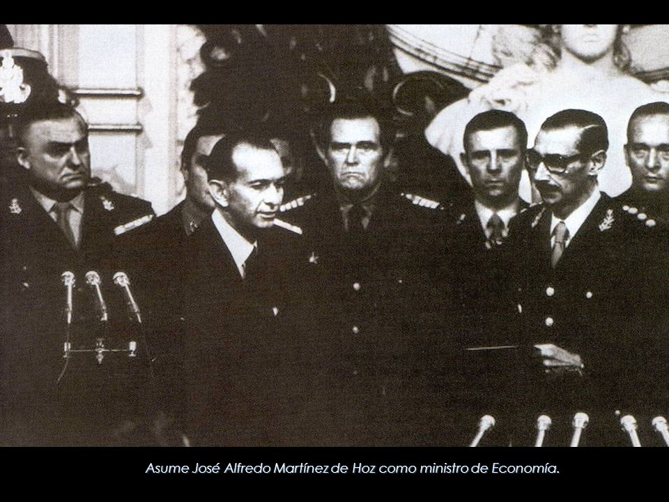 Asume José Alfredo Martínez de Hoz como ministro de Economía.