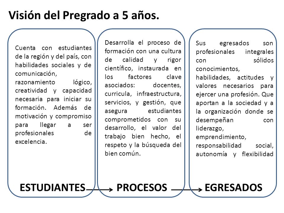 Visión del Pregrado a 5 años.