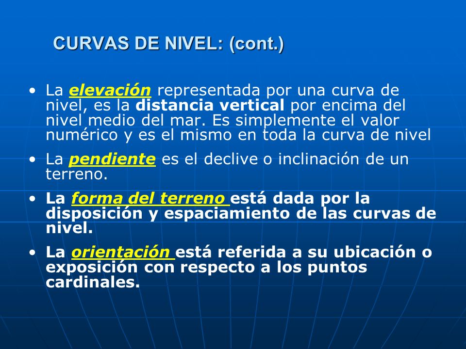 CURVAS DE NIVEL: (cont.)