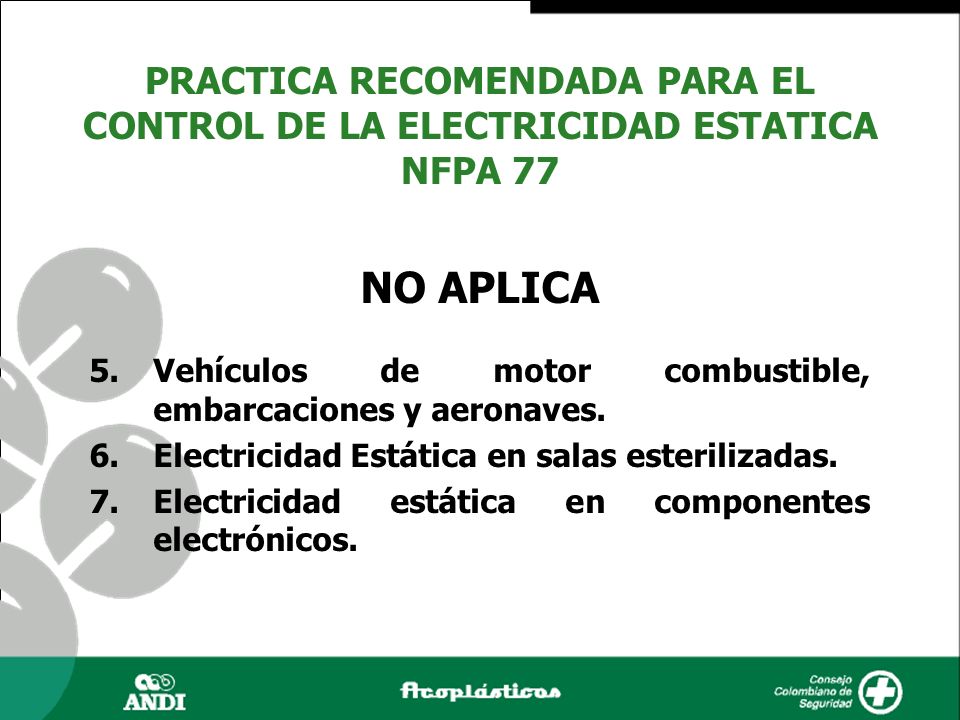 PRACTICA RECOMENDADA PARA EL CONTROL DE LA ELECTRICIDAD ESTATICA NFPA 77