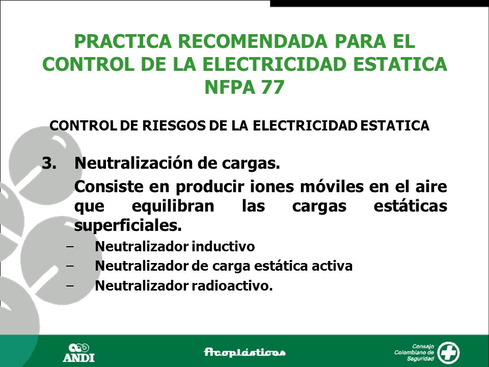 PRACTICA RECOMENDADA PARA EL CONTROL DE LA ELECTRICIDAD ESTATICA NFPA 77