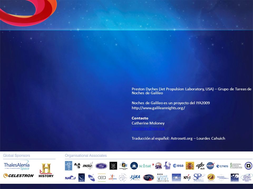Preston Dyches (Jet Propulsion Laboratory, USA) – Grupo de Tareas de Noches de Galileo