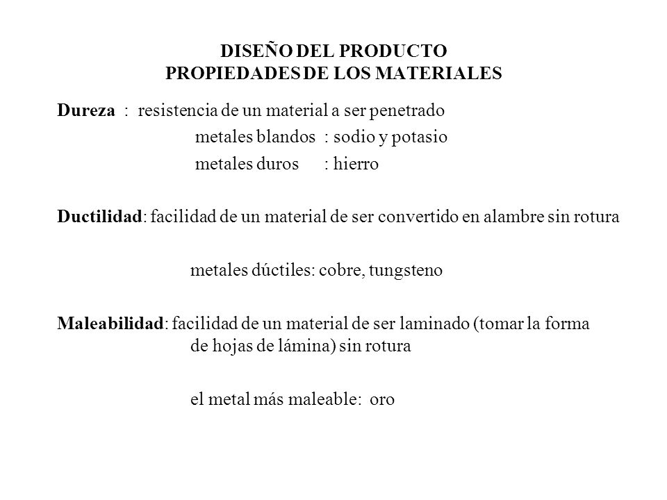 DISEÑO DEL PRODUCTO PROPIEDADES DE LOS MATERIALES