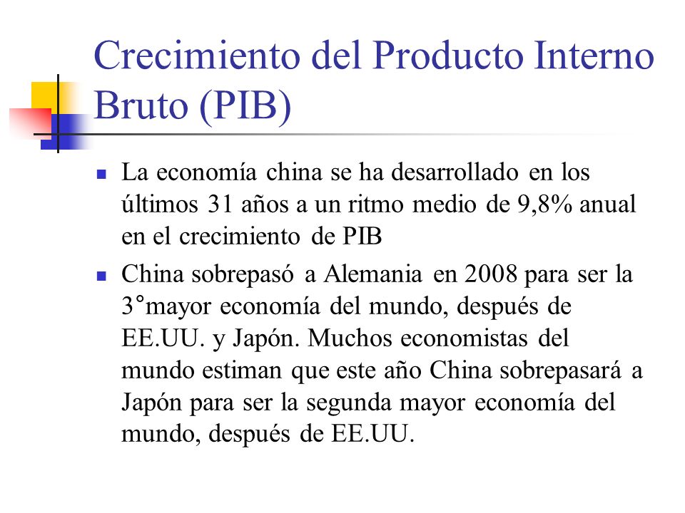 Crecimiento del Producto Interno Bruto (PIB)