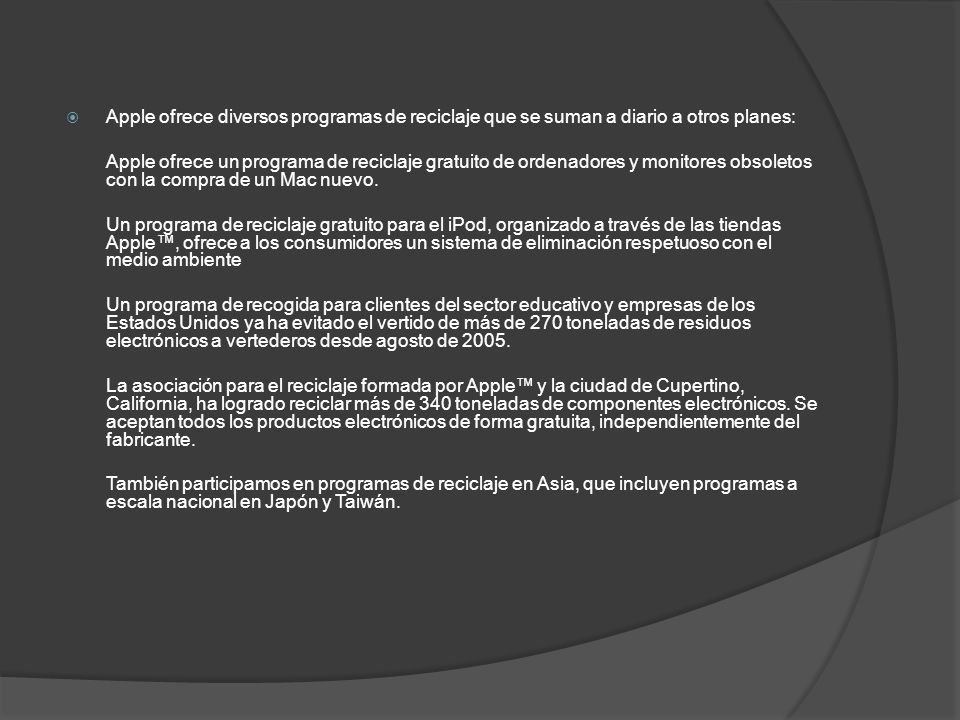Apple ofrece diversos programas de reciclaje que se suman a diario a otros planes: