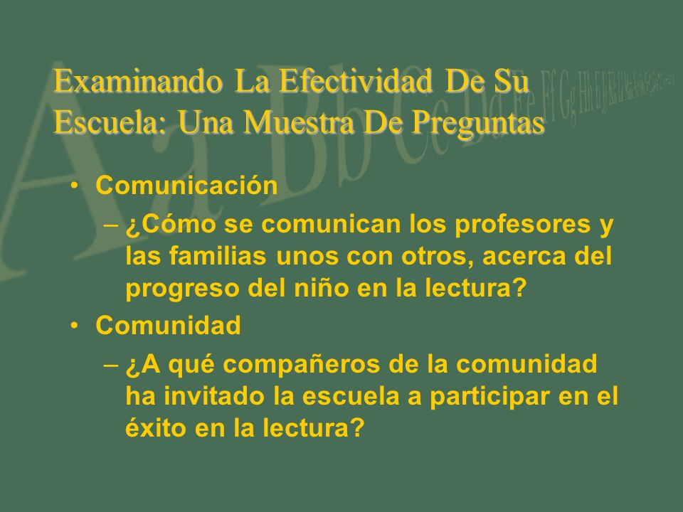 Examinando La Efectividad De Su Escuela: Una Muestra De Preguntas