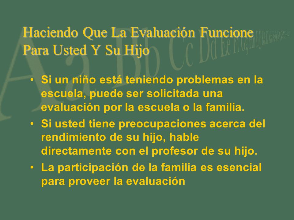 Haciendo Que La Evaluación Funcione Para Usted Y Su Hijo