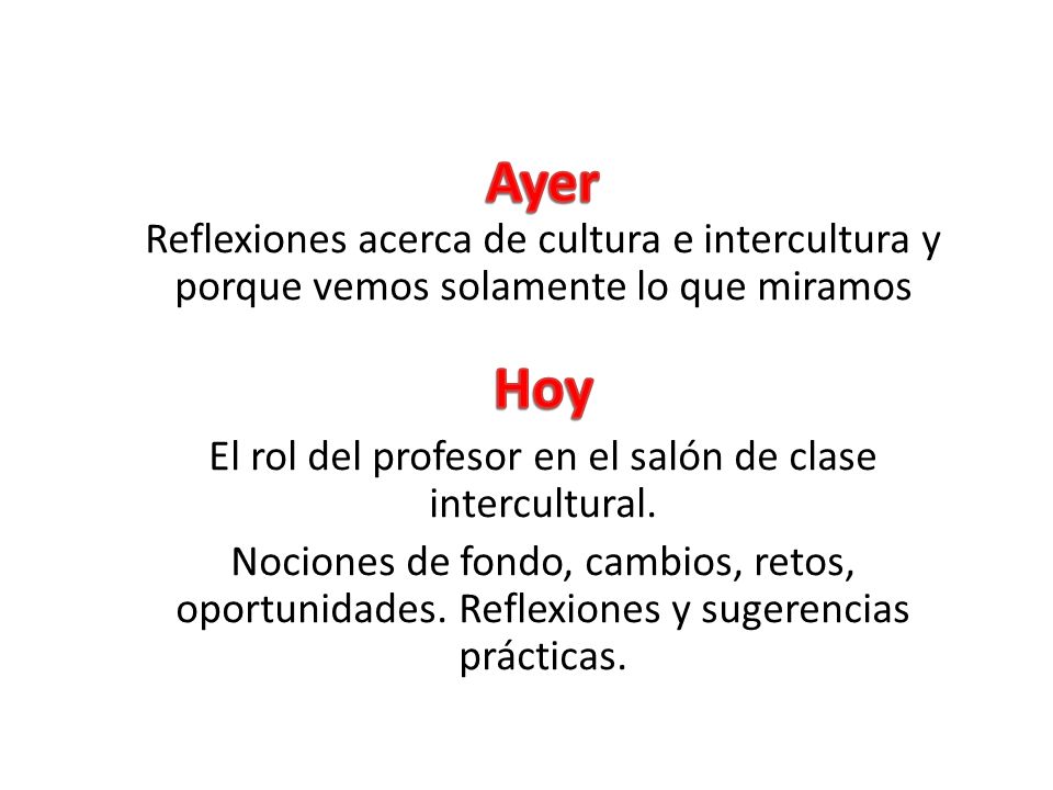 El rol del profesor en el salón de clase intercultural.