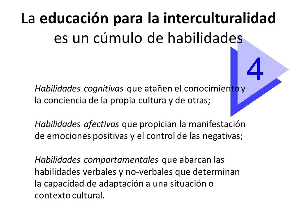 La educación para la interculturalidad es un cúmulo de habilidades