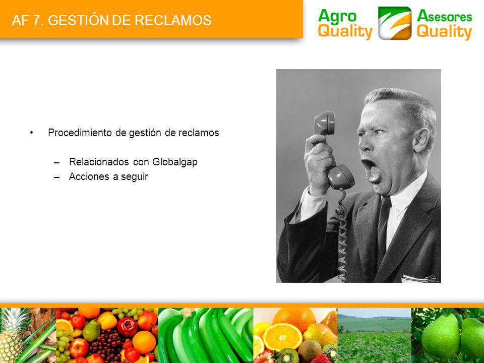 AF 7. GESTIÓN DE RECLAMOS Procedimiento de gestión de reclamos