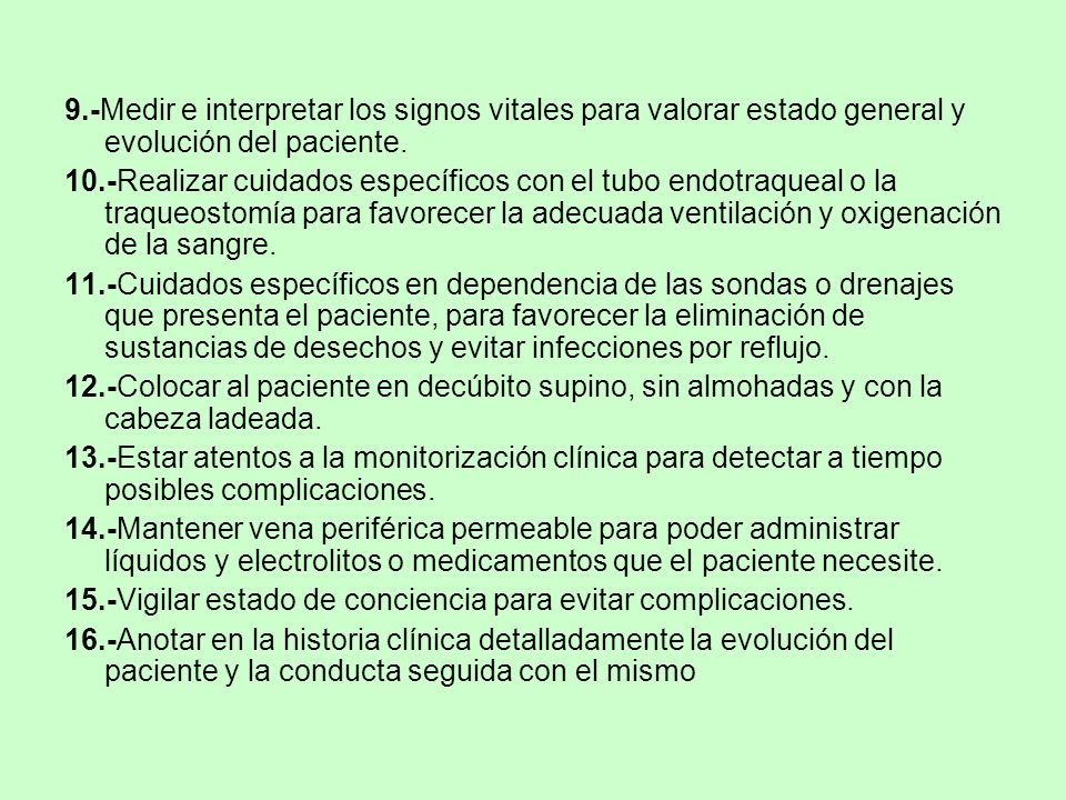 9.-Medir e interpretar los signos vitales para valorar estado general y evolución del paciente.