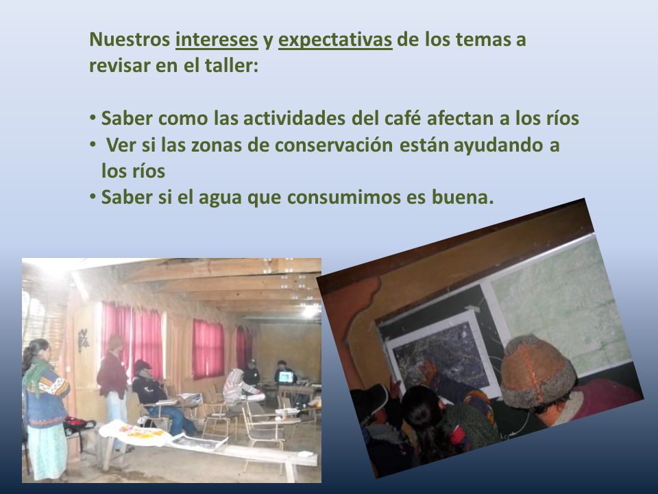 Nuestros intereses y expectativas de los temas a revisar en el taller: