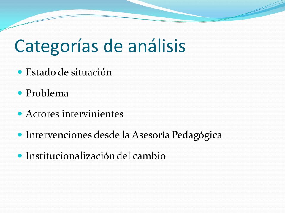 Categorías de análisis
