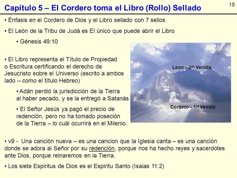 Capítulo 5 – El Cordero toma el Libro (Rollo) Sellado