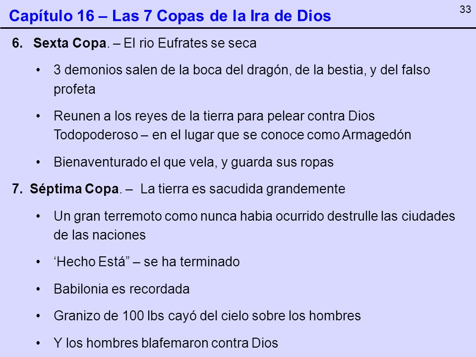 Capítulo 16 – Las 7 Copas de la Ira de Dios