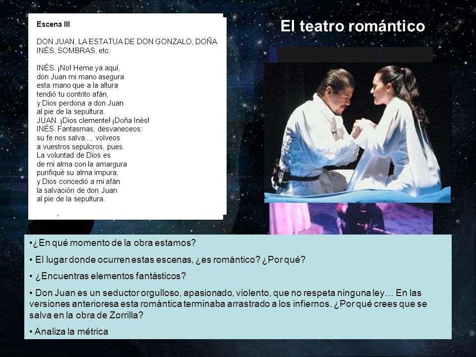 El teatro romántico ¿En qué momento de la obra estamos