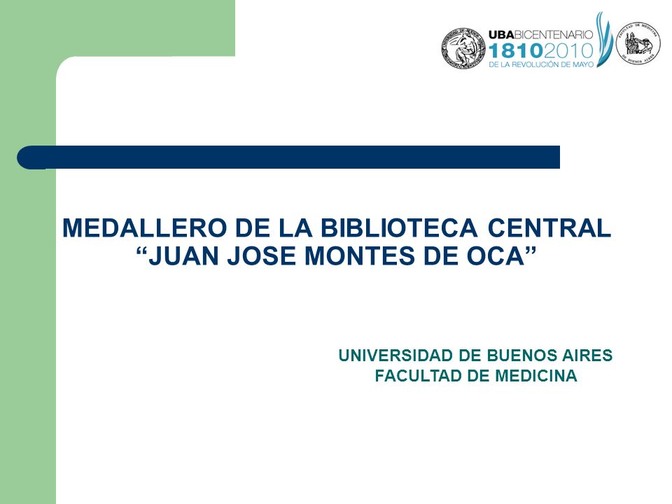 MEDALLERO DE LA BIBLIOTECA CENTRAL JUAN JOSE MONTES DE OCA