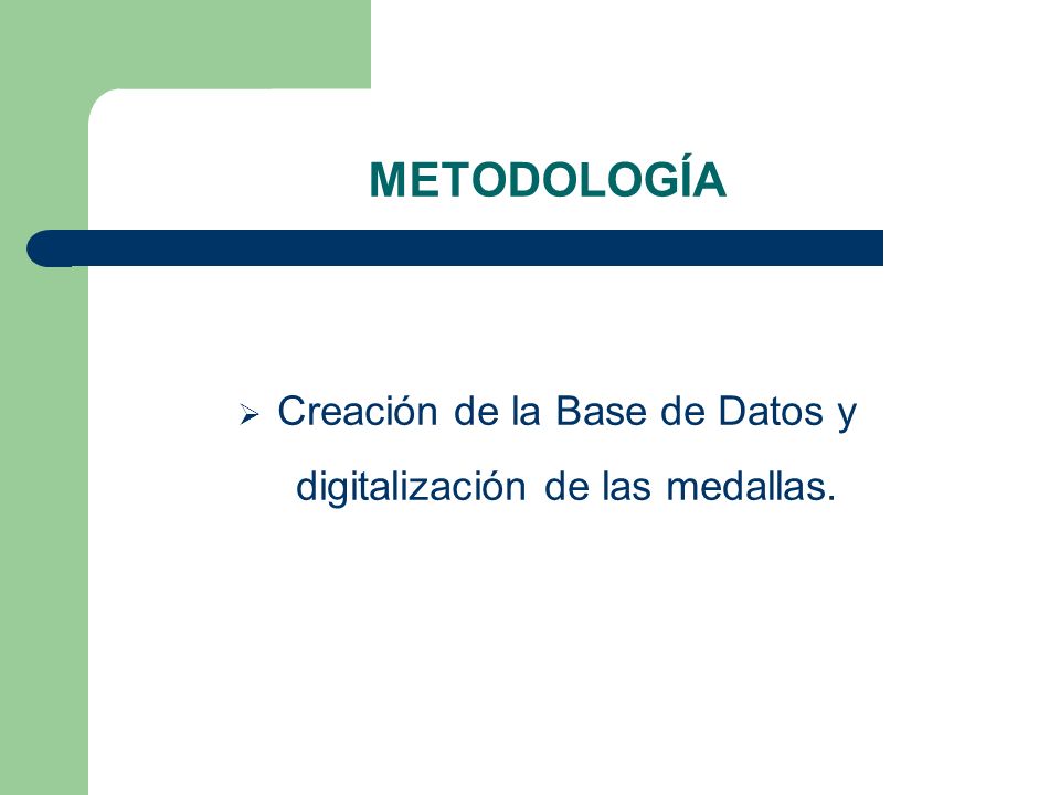 Creación de la Base de Datos y digitalización de las medallas.