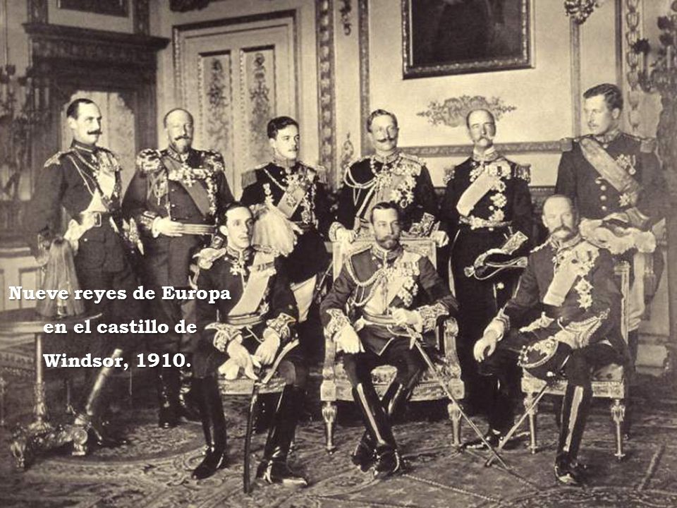 Nueve reyes de Europa en el castillo de Windsor,