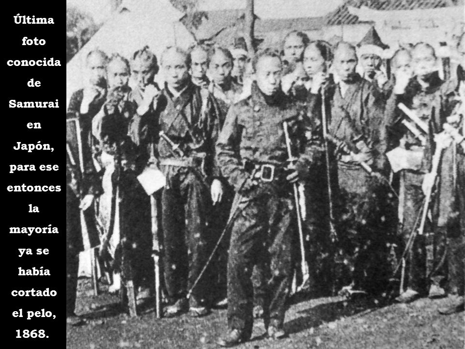 Última foto conocida de Samurai en Japón, para ese entonces la mayoría ya se había cortado el pelo,
