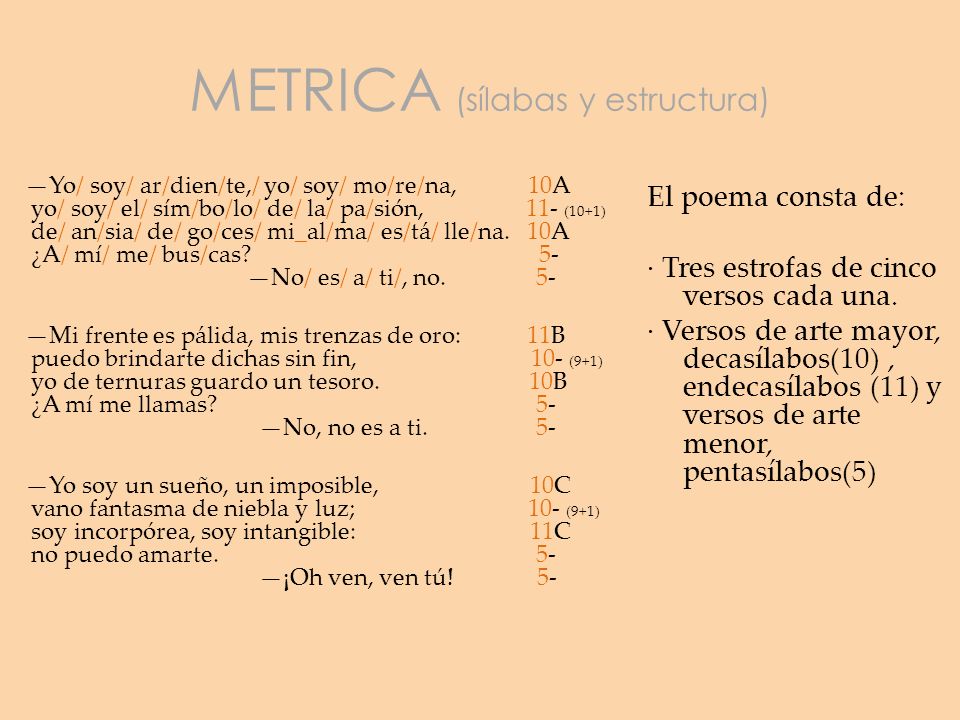 METRICA (sílabas y estructura)
