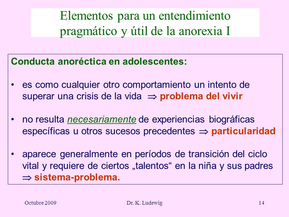 Elementos para un entendimiento pragmático y útil de la anorexia I