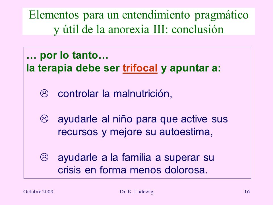 Elementos para un entendimiento pragmático y útil de la anorexia III: conclusión