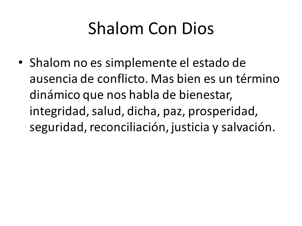 Shalom Con Dios