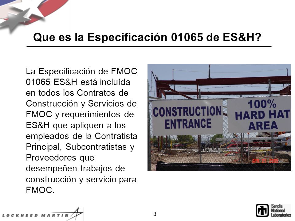 Que es la Especificación de ES&H