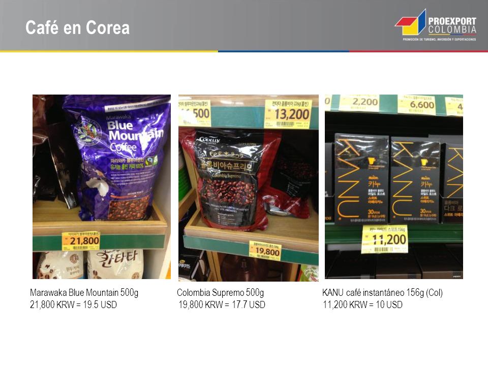 Café en Corea Marawaka Blue Mountain 500g Colombia Supremo 500g KANU café instantáneo 156g (Col)