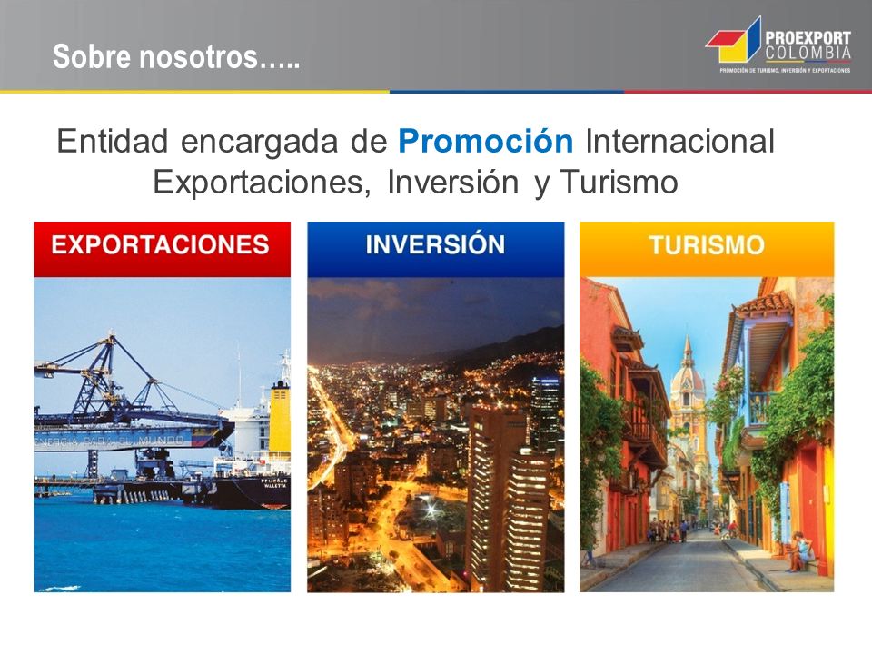 Sobre nosotros….. Entidad encargada de Promoción Internacional Exportaciones, Inversión y Turismo