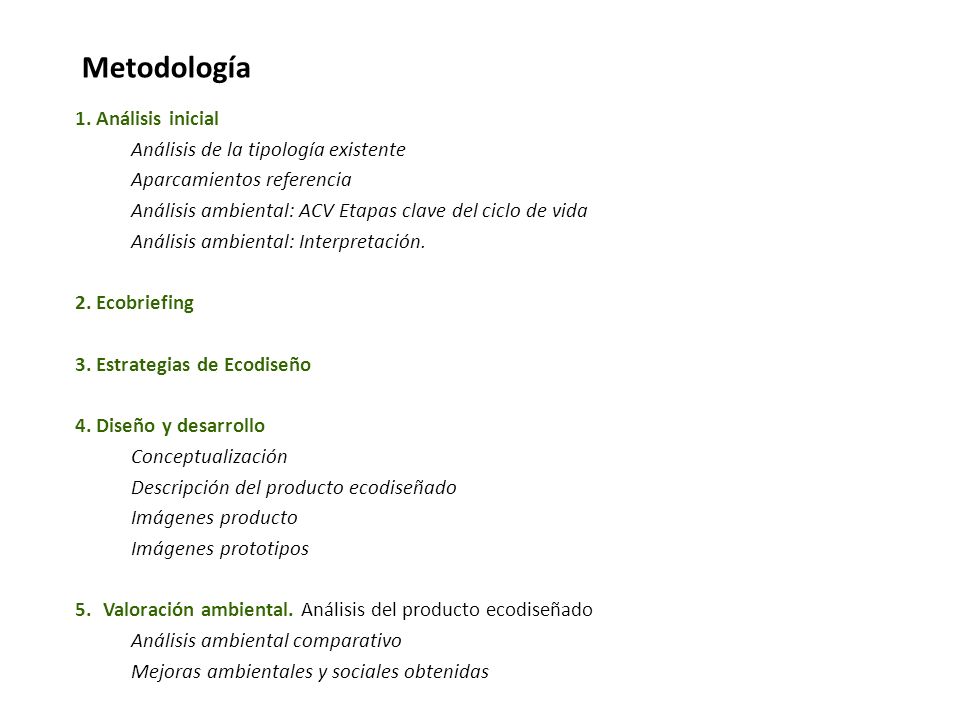 Metodología 1. Análisis inicial Análisis de la tipología existente