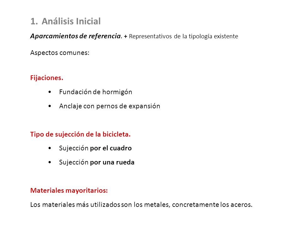 Análisis Inicial Aparcamientos de referencia. + Representativos de la tipología existente. Aspectos comunes: