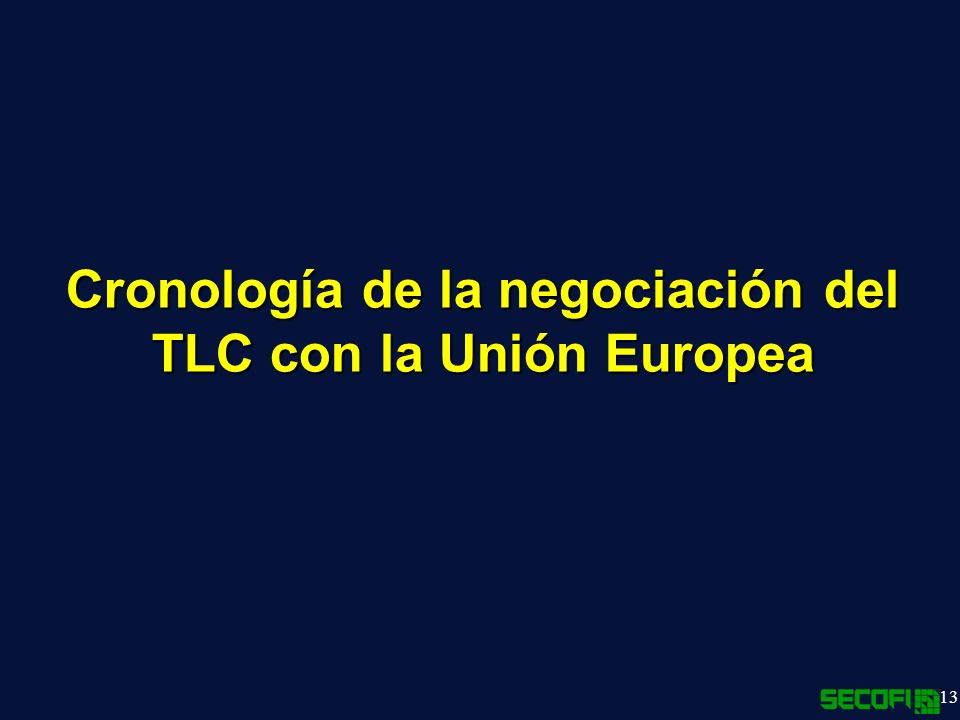 Cronología de la negociación del TLC con la Unión Europea