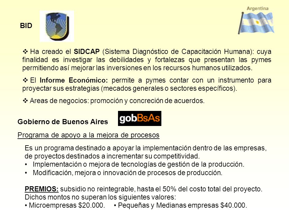 Gobierno de Buenos Aires Programa de apoyo a la mejora de procesos