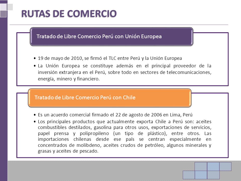 RUTAS DE COMERCIO Tratado de Libre Comercio Perú con Unión Europea