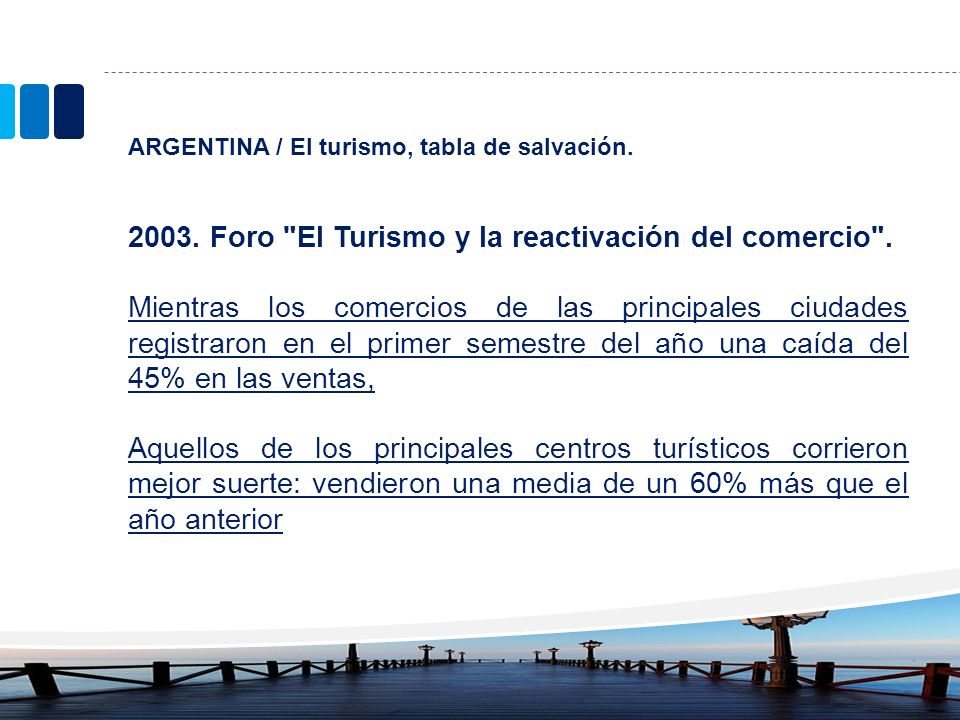 2003. Foro El Turismo y la reactivación del comercio .