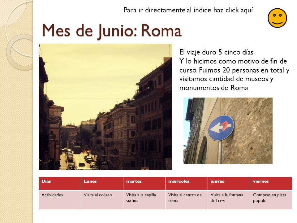 Mes de Junio: Roma Para ir directamente al índice haz click aquí