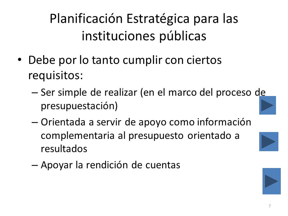 Planificación Estratégica para las instituciones públicas