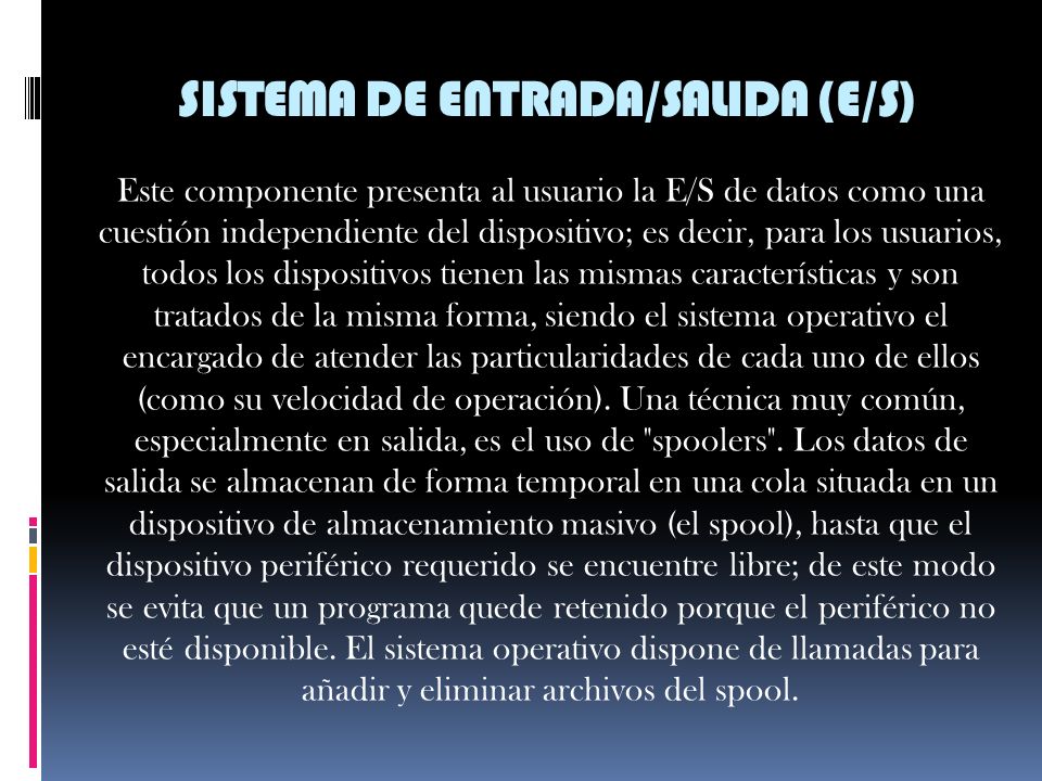 SISTEMA DE ENTRADA/SALIDA (E/S)