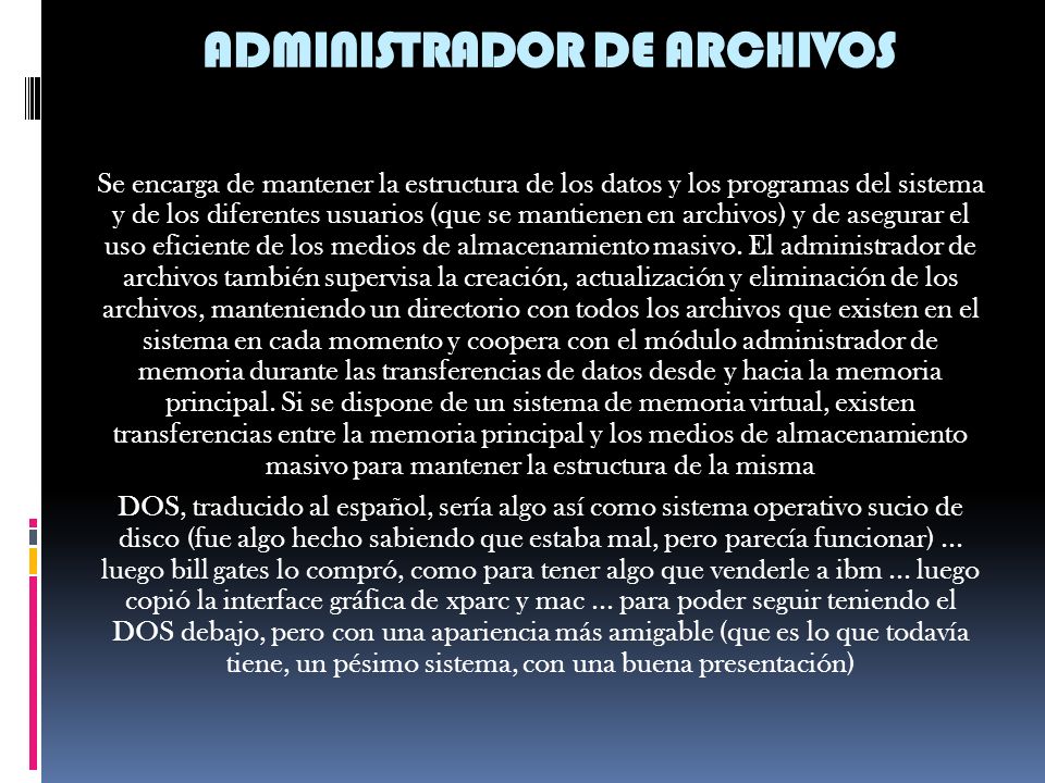 ADMINISTRADOR DE ARCHIVOS