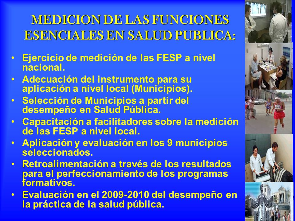 MEDICION DE LAS FUNCIONES ESENCIALES EN SALUD PUBLICA: