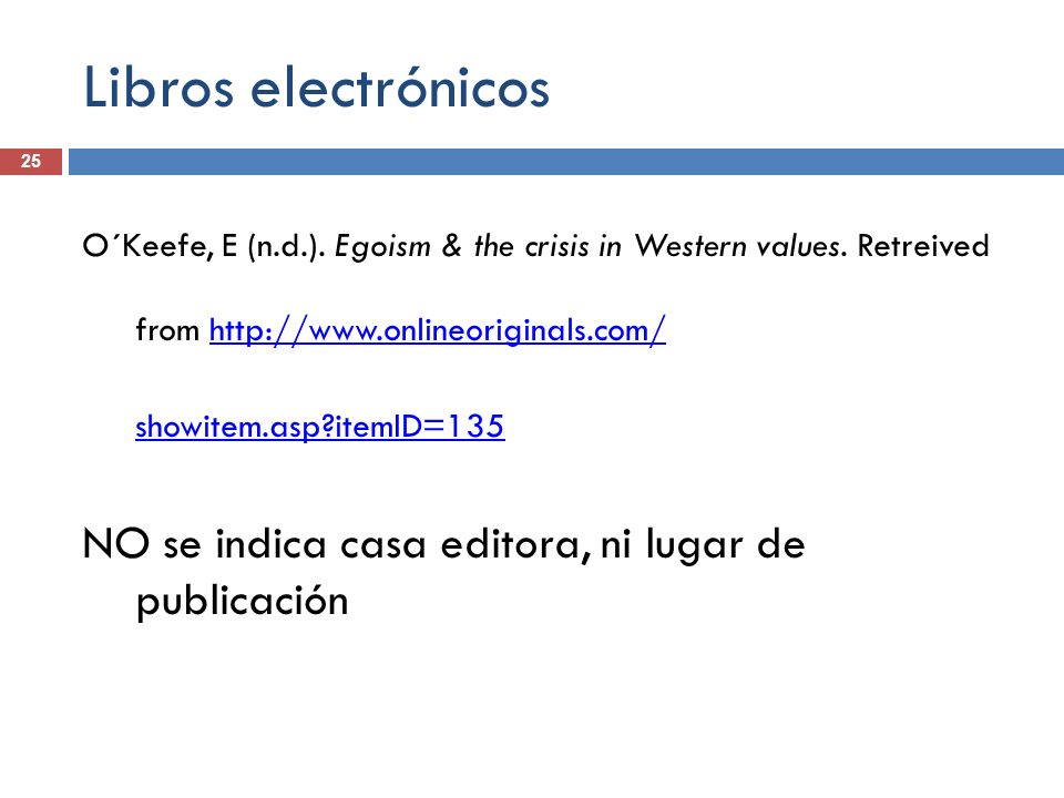 Libros electrónicos NO se indica casa editora, ni lugar de publicación