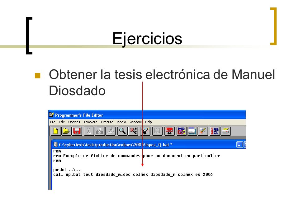Ejercicios Obtener la tesis electrónica de Manuel Diosdado