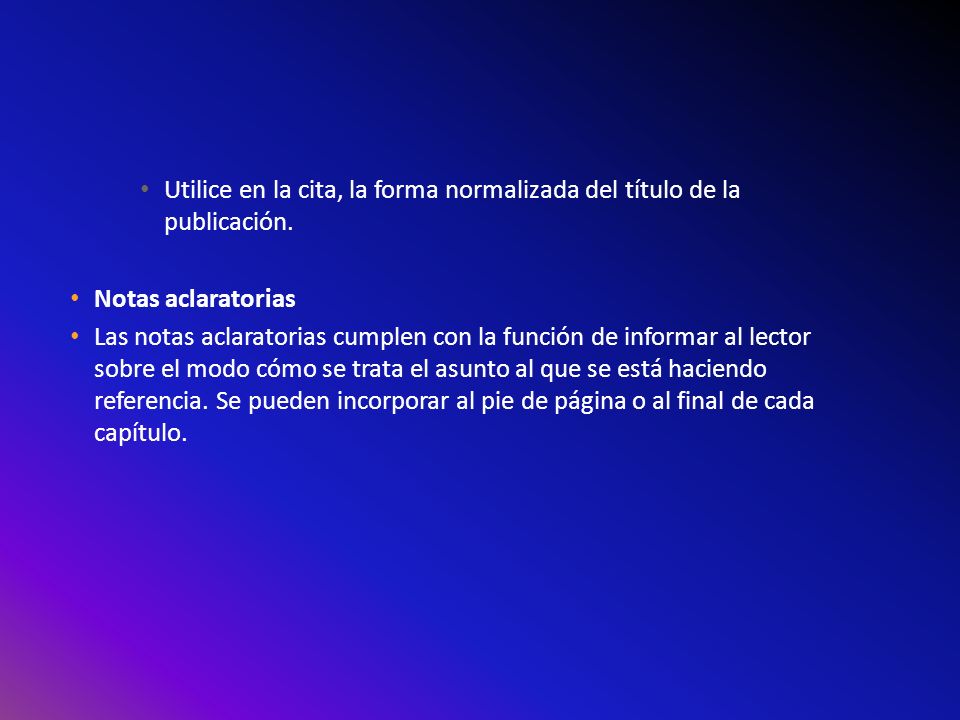 Utilice en la cita, la forma normalizada del título de la publicación.