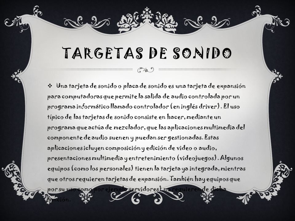 TARGETAS DE SONIDO