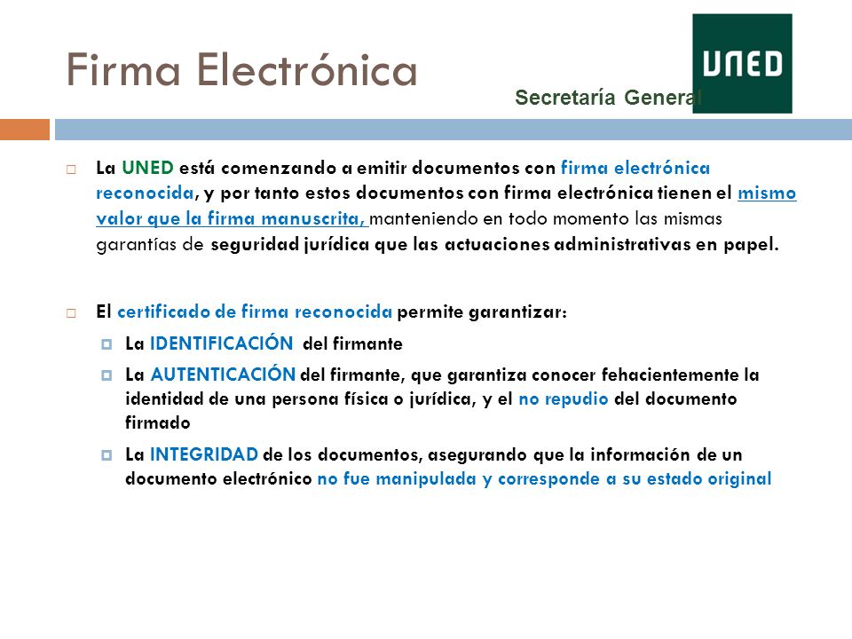 Firma Electrónica Secretaría General
