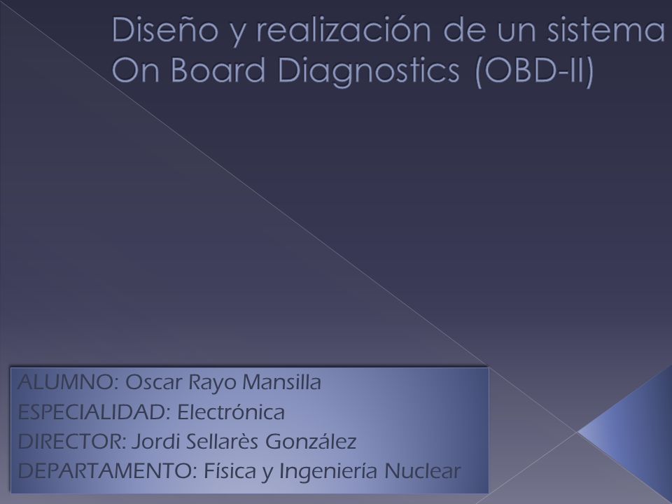 Diseño y realización de un sistema On Board Diagnostics (OBD-II)