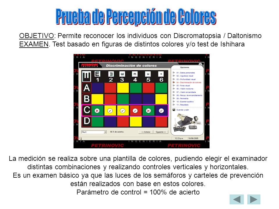 Prueba de Percepción de Colores